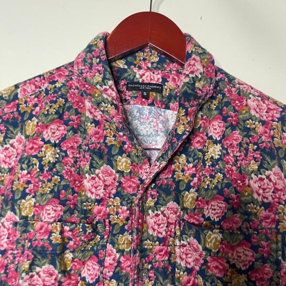 Engineered Garments Rose Blue Floral Flannel Button-down Shirt sz S - Picture 5 of 7